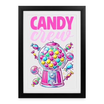 Candy Crew Décoration Candy Lover Sweet Tooth - Affiche encadrée (27 × 37 cm) - noir - Devant