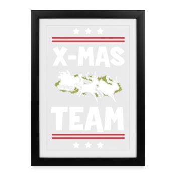 X-Mas Team - Gerahmtes Poster (27 × 37 cm) - Schwarz - Vorne