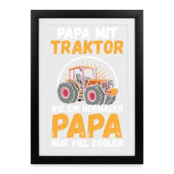 Farmer Farm Farmer Farmer Dad Father Tractor - Framed poster (27 × 37 cm) - black - Front