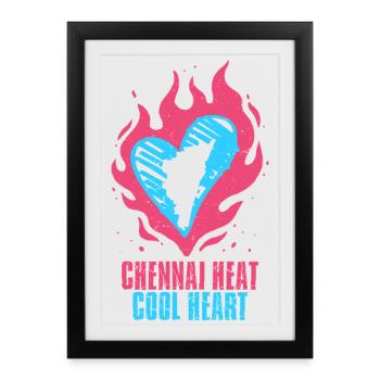 Tamoul Tamilisch Sri Lanka Chennai Chaleur Cool Coeur - Affiche encadrée (27 × 37 cm) - noir - Devant