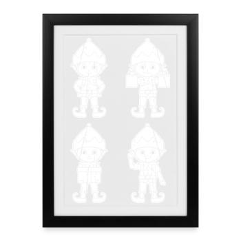 Noël Elfe de Noël Noël - Affiche encadrée (27 × 37 cm) - noir - Devant