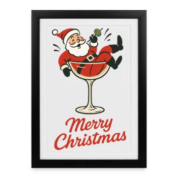 Joyeux Noël pour les fêtes du Père Noël - Affiche encadrée (27 × 37 cm) - noir - Devant