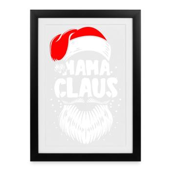 Santa Claus Mom Claus Christmas - Framed poster (27 × 37 cm) - black - Front