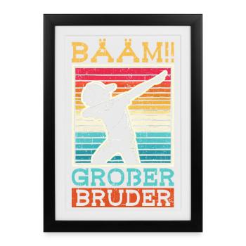 Bääm Grand Frère Dab Enfants Drôles Frères et Sœurs - Affiche encadrée (27 × 37 cm) - noir - Devant