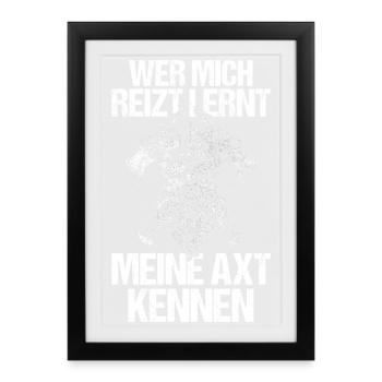 Mur des Boucliers Médiévaux Marché Médiéval Viking - Affiche encadrée (27 × 37 cm) - noir - Devant