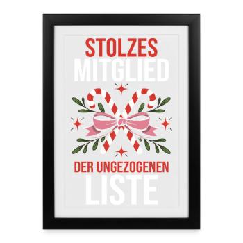 Santa Claus Christmas Time Naughty Christmas - Framed poster (27 × 37 cm) - black - Front