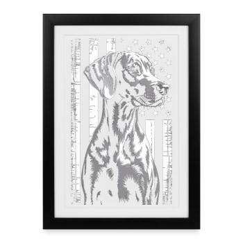 Patriotic Greyhound Portrait - Framed poster (27 × 37 cm) - black - Front