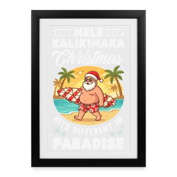 Mele Kalikimaka Hawaiian Christmas - Framed poster (27 × 37 cm) - black - Front