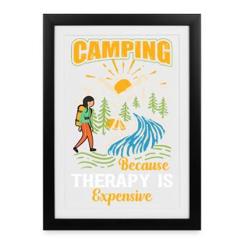 Camping - Framed poster (27 × 37 cm) - black - Front