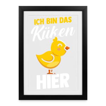Éleveur de poulets Éleveur de ferme poussins - Affiche encadrée (27 × 37 cm) - noir - Devant
