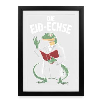 Oath Lizard Funny Justice Motif - Framed poster (27 × 37 cm) - black - Front