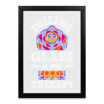 Art du vitrail Artiste du vitrail - Affiche encadrée (27 × 37 cm) - noir - Devant