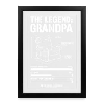 The Legend Grandpa - Framed poster (27 × 37 cm) - black - Front