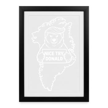 Groenland : Bien essayé, Donald - Affiche encadrée (27 × 37 cm) - noir - Devant