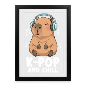 K Pop And Chill - Affiche encadrée (27 × 37 cm) - noir - Devant