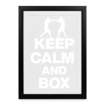 RESTE CALME ET BOXE, PUISSANCE DE COMBATTANT ! MMA OKTAGON w - Affiche encadrée (27 × 37 cm) - noir - Devant