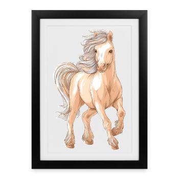 Horse Pony - Framed poster (27 × 37 cm) - black - Front
