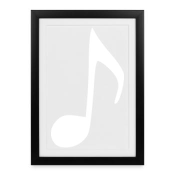Music note white music - Framed poster (27 × 37 cm) - black - Front