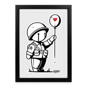 Loving Tiny Soldier Balloon - Framed poster (27 × 37 cm) - black - Front