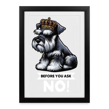 Avant que vous ne demandiez Schnauzer Riesenschnauzer - Affiche encadrée (27 × 37 cm) - noir - Devant