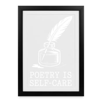 Poetry as Self-Care Quill - Framed poster (27 × 37 cm) - black - Front