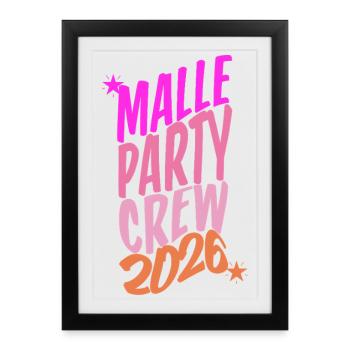 Malle, équipe de fête, 2026 - Affiche encadrée (27 × 37 cm) - noir - Devant