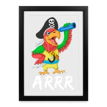 Pirate Parrot Arrr Shirt - Framed poster (27 × 37 cm) - black - Front