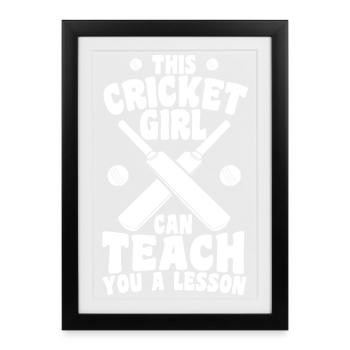 Cricketer - Framed poster (27 × 37 cm) - black - Front