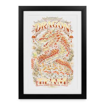 Danse du Dragon Drachentanz - Affiche encadrée (27 × 37 cm) - noir - Devant