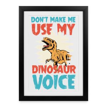 Humour parental de Dinosaur Voice – Vie de papa et de maman - Affiche encadrée (27 × 37 cm) - noir - Devant