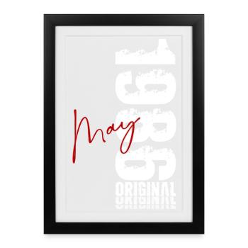 Cadeau de 40e anniversaire Original mai 1986 - Affiche encadrée (27 × 37 cm) - noir - Devant