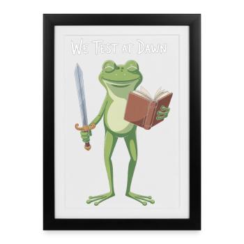Quête de la Grenouille de l’Aube : Épée et Tome - Affiche encadrée (27 × 37 cm) - noir - Devant