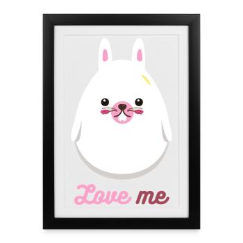 Lapin - Affiche encadrée (27 × 37 cm) - noir - Devant