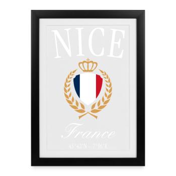 Nice France Coat of Arms Crown – Travel Souvenir - Framed poster (27 × 37 cm) - black - Front