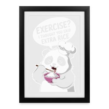Panda Chef Riz Extra - Affiche encadrée (27 × 37 cm) - noir - Devant