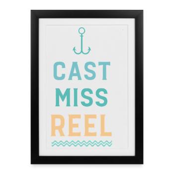 Anchor and Waves Cast Miss Reel - Framed poster (27 × 37 cm) - black - Front