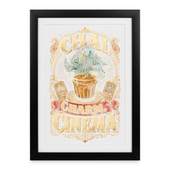 Cinéma Chai Charm Bollywood - Affiche encadrée (27 × 37 cm) - noir - Devant
