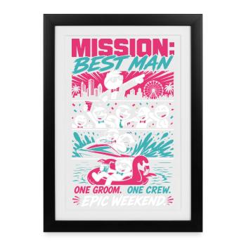 Week-end épique du Garçon d’honneur de la Mission - Affiche encadrée (27 × 37 cm) - noir - Devant
