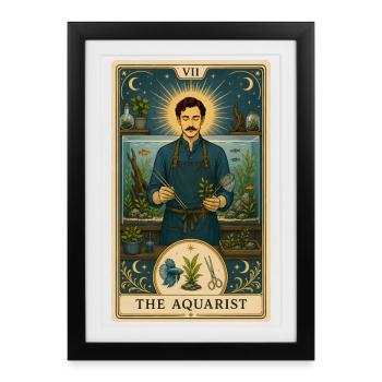 Ventilateur d’aquarium | Tarot d’aquarium - Affiche encadrée (27 × 37 cm) - noir - Devant