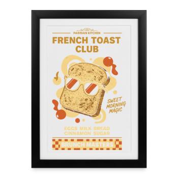 Club de pain perdu du petit-déjeuner Douce magie matinale - Affiche encadrée (27 × 37 cm) - noir - Devant