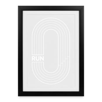 Running - Running course - Framed poster (27 × 37 cm) - black - Front