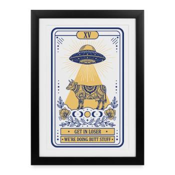 Mème drôle : Entrez, un perdant fait des trucs de fesses - Affiche encadrée (27 × 37 cm) - noir - Devant