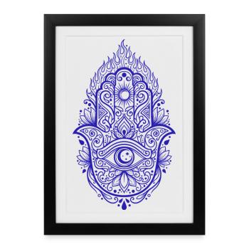 Méditation de spiritualité Géométrie de la fleur de lotus - Affiche encadrée (27 × 37 cm) - noir - Devant