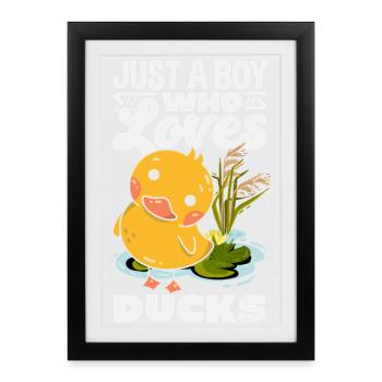 Motifs drôles de canards Citons amoureux de canards - Affiche encadrée (27 × 37 cm) - noir - Devant