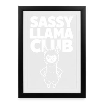 Sassy Llama Club naughty llama - Framed poster (27 × 37 cm) - black - Front
