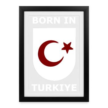Born in Türkiye Shield - Gerahmtes Poster (27 × 37 cm) - Schwarz - Vorne