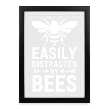 Paroles des abeilles, drôle d’abeille, cadeau drôle d’abeille - Affiche encadrée (27 × 37 cm) - noir - Devant