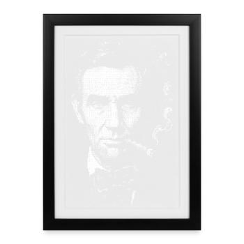 Abraham Lincoln smoking cigar - Framed poster (27 × 37 cm) - black - Front