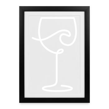 Wine glass for wine lovers and time-out - Framed poster (27 × 37 cm) - black - Front