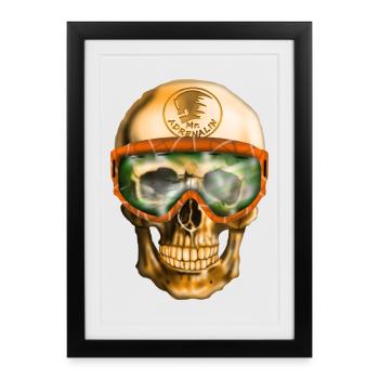 Adrenaline Skull - Framed poster (27 × 37 cm) - black - Front